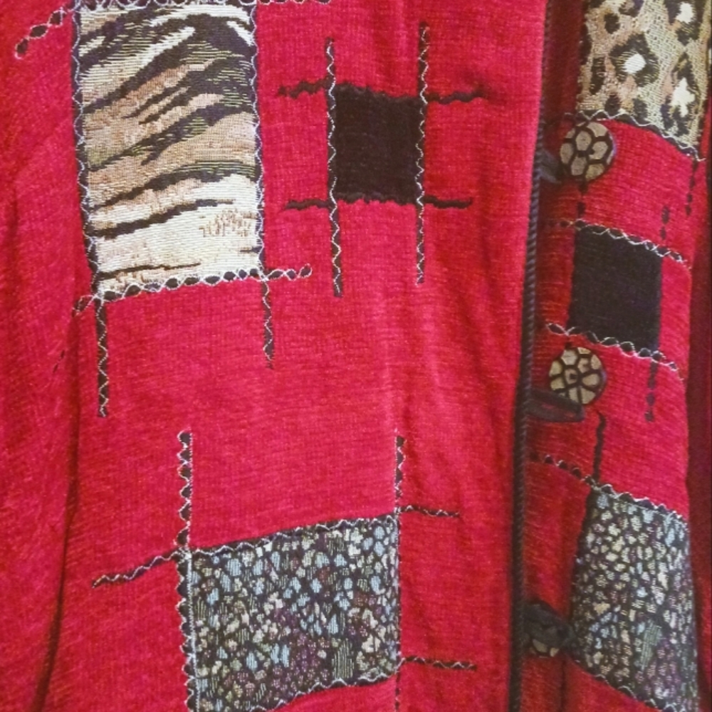 ALEX KIM Red Patchwork Jacket - Picture 2 of 5